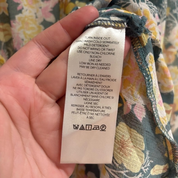 Free People MAYBEL BLOUSE IN HAPPY COMBO Size Small - Picture 7 of 8